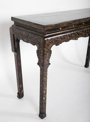 Chinese Black Lacquered Altar Table