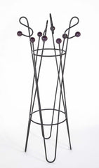 Bent Black Lacquered Metal "G Clef" Coat Rack in the Style of Roger Feraud