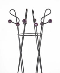 Bent Black Lacquered Metal "G Clef" Coat Rack in the Style of Roger Feraud