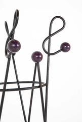 Bent Black Lacquered Metal "G Clef" Coat Rack in the Style of Roger Feraud