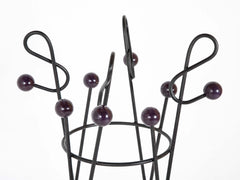 Bent Black Lacquered Metal "G Clef" Coat Rack in the Style of Roger Feraud