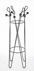 Bent Black Lacquered Metal "G Clef" Coat Rack in the Style of Roger Feraud