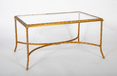 Maison Bagues Gilt Bronze Coffee Table with Arched Stretcher