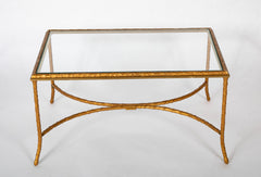 Maison Bagues Gilt Bronze Coffee Table with Arched Stretcher