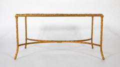 Maison Bagues Gilt Bronze Coffee Table with Arched Stretcher