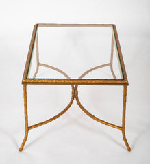 Maison Bagues Gilt Bronze Coffee Table with Arched Stretcher