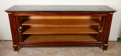 Jacques Quinet Style Mahogany Tambour Door Credenza