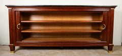 Jacques Quinet Style Mahogany Tambour Door Credenza