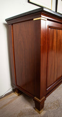 Jacques Quinet Style Mahogany Tambour Door Credenza