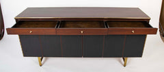 Paul McCobb for Calvin Furniture Three Drawer Mahogany Credenza