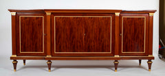 A French Mahogany & Speckled Mahogany Veneered  Sideboard by Maurice Rinck