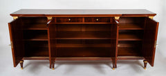 A French Mahogany & Speckled Mahogany Veneered  Sideboard by Maurice Rinck