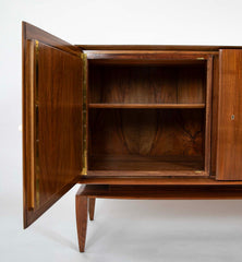 A Mid-Century Gio Ponti Walnut Three Door "Floating" Cabinet