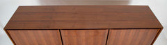 A Mid-Century Gio Ponti Walnut Three Door "Floating" Cabinet