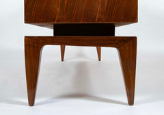 A Mid-Century Gio Ponti Walnut Three Door "Floating" Cabinet