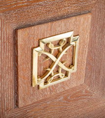 French Cerused Oak Three Door Architectural Sideboard