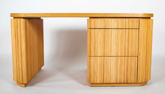 Karl Springer Style Pencil Reed Executive Desk