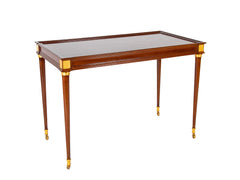 Mid Century Mahogany Table with Bronze Mounting in the Manner of Jansen