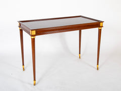 Mid Century Mahogany Table with Bronze Mounting in the Manner of Jansen