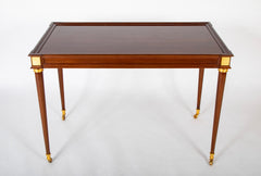 Mid Century Mahogany Table with Bronze Mounting in the Manner of Jansen