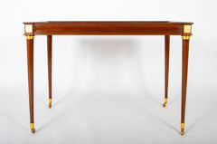 Mid Century Mahogany Table with Bronze Mounting in the Manner of Jansen