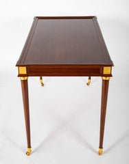 Mid Century Mahogany Table with Bronze Mounting in the Manner of Jansen