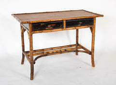 Late 19th Century English Bamboo and Japanned Lacquer Desk