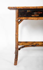 Late 19th Century English Bamboo and Japanned Lacquer Desk