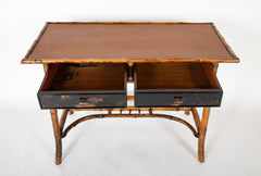 Late 19th Century English Bamboo and Japanned Lacquer Desk