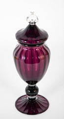 Steuben Amethyst Glass Covered Jar by Fredrick Carder