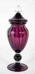 Steuben Amethyst Glass Covered Jar by Fredrick Carder