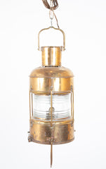 A Japanese Ship's Brass Anchor Lantern