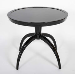 Round Black Lacquer Games Table