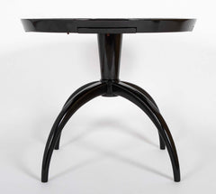 Round Black Lacquer Games Table