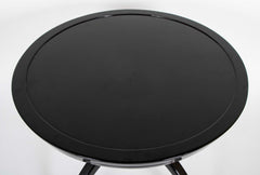 Round Black Lacquer Games Table