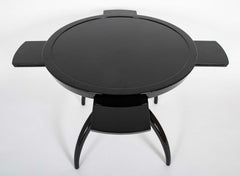 Round Black Lacquer Games Table