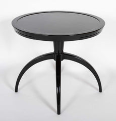 Round Black Lacquer Games Table