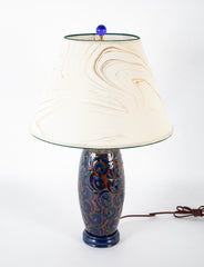 A Kahler Earthenware Vase Now a Lamp with Brass Mounting