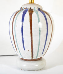 Multicolored Japanese Shigaraki Vase now a Lamp