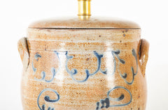 Poughkeepsie, NY Stoneware Salt Glazed Jar now a Lamp