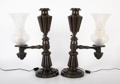 Pair of 19th Century English Argon Lamps Now Electrified