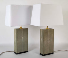 Pair of Shagreen Lamps