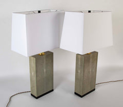 Pair of Shagreen Lamps