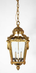 French Louis XVI Style Solid Bronze Lantern