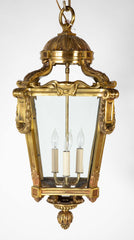 French Louis XVI Style Solid Bronze Lantern