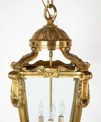 French Louis XVI Style Solid Bronze Lantern