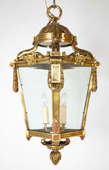 French Louis XVI Style Solid Bronze Lantern