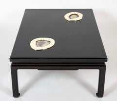 Fernand Dresse Lacquered Resin Coffee Table with Agate