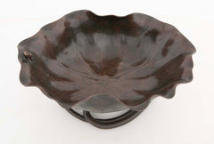 Patinated Bronze Lotus Leaf Bowl