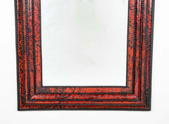 19th Century Flemish Faux Tortoiseshell & Partial Ebonized Framed Mirror